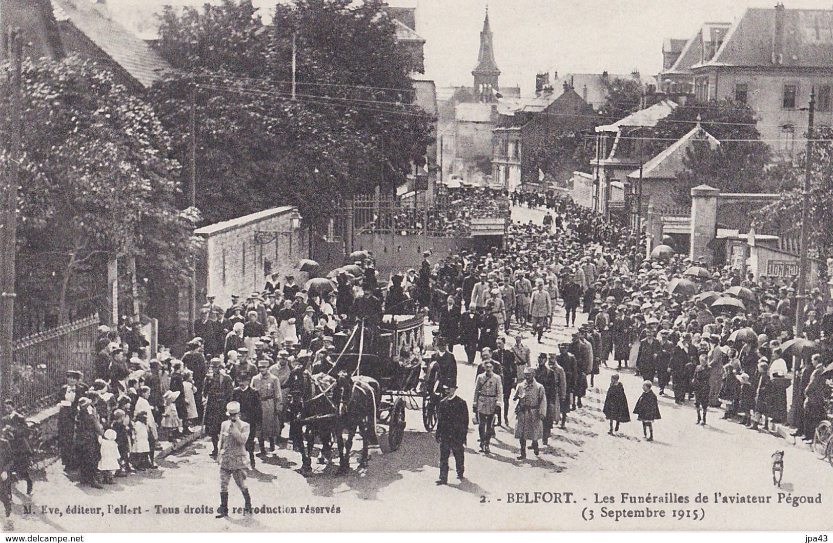 BELFORT  Les Funerailles De L Aviateur Pegoud  3septembre 1915 - Belfort - Ville