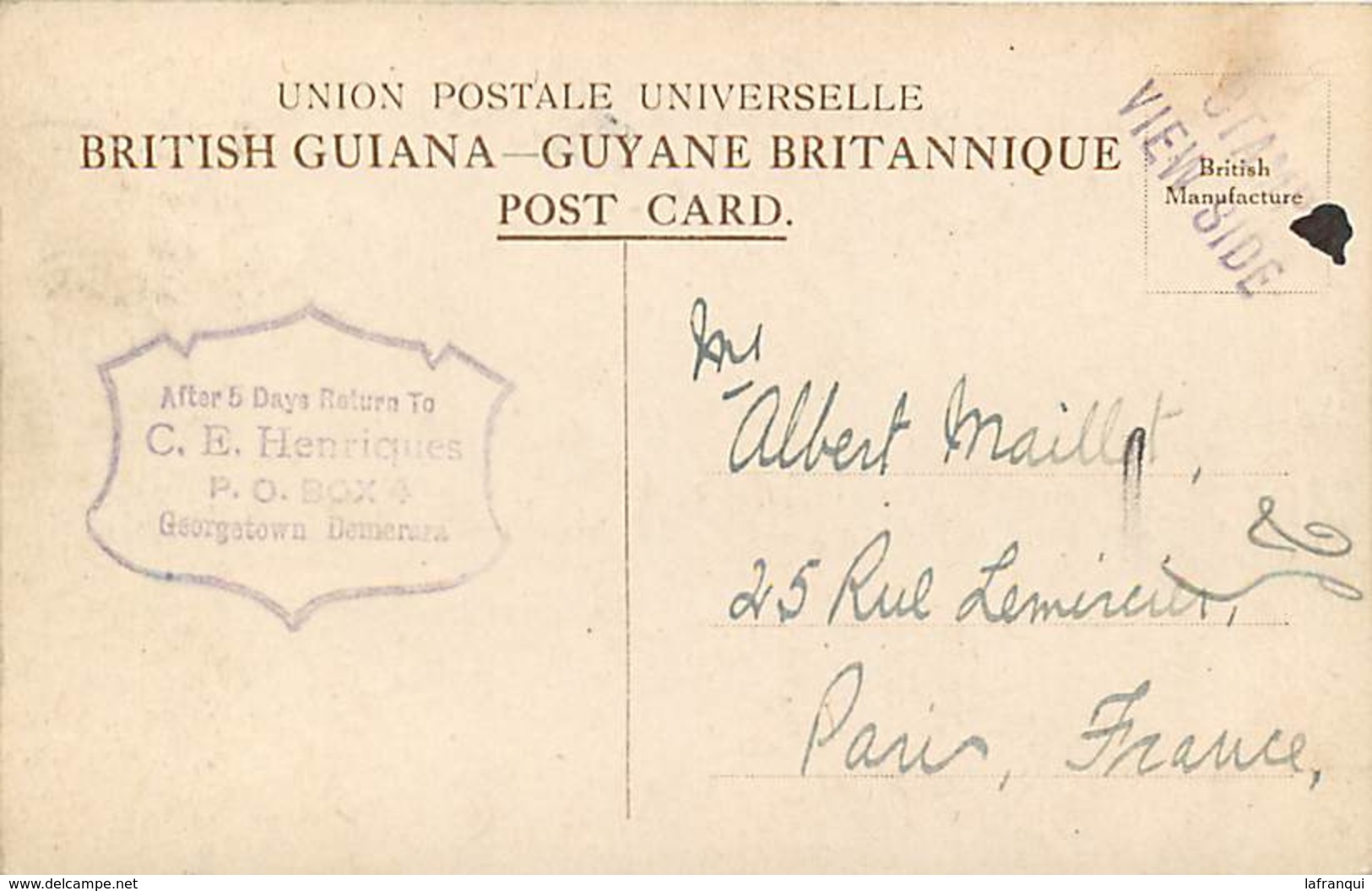 Pays Div -ref P544- British Guiana -guyane Britannique -stabroek Market - Georgetown , British Guiana - - Autres & Non Classés