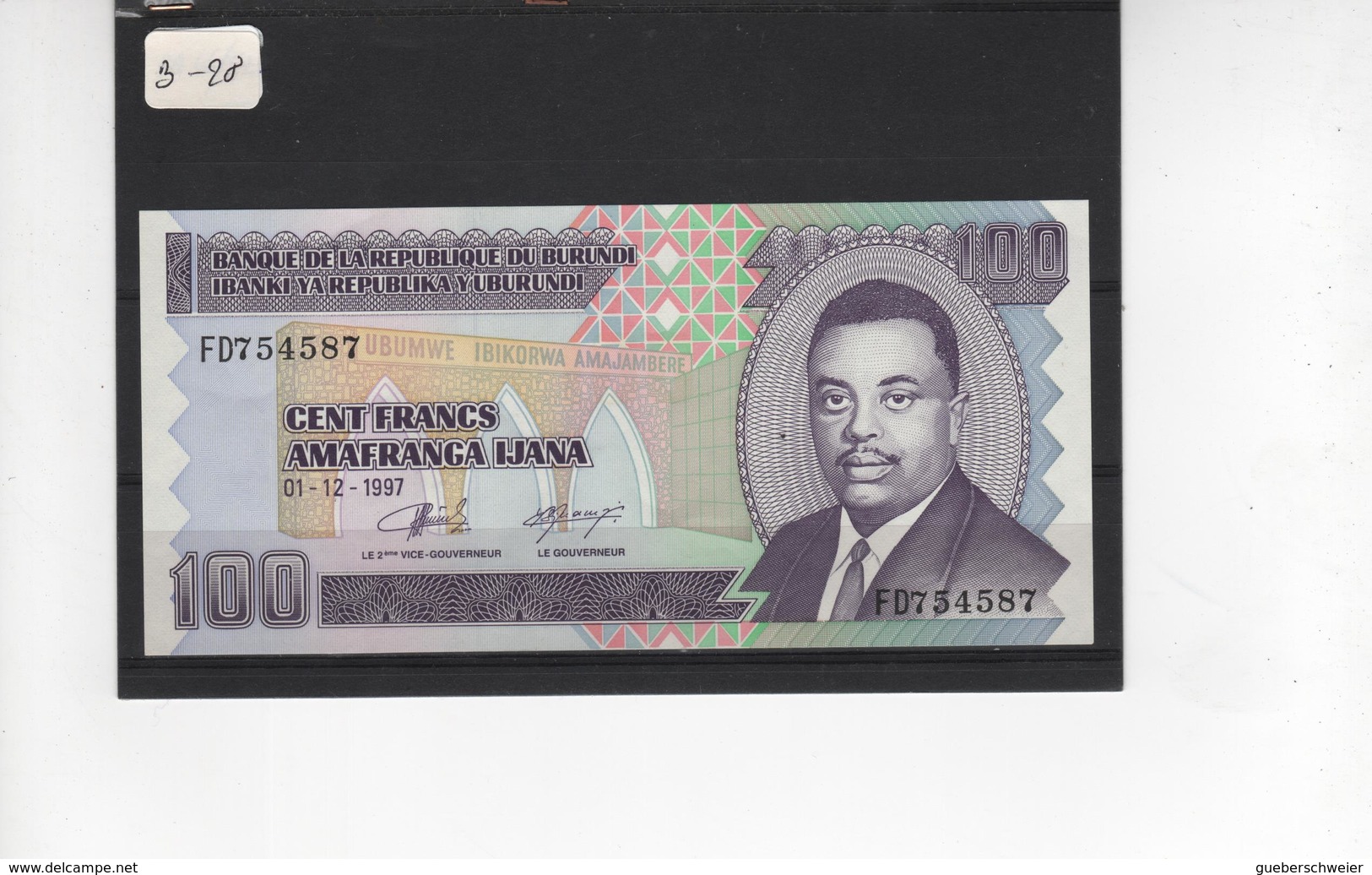 B28 - BURUNDI Billet De 100 Francs 01.12.1997 - Burundi