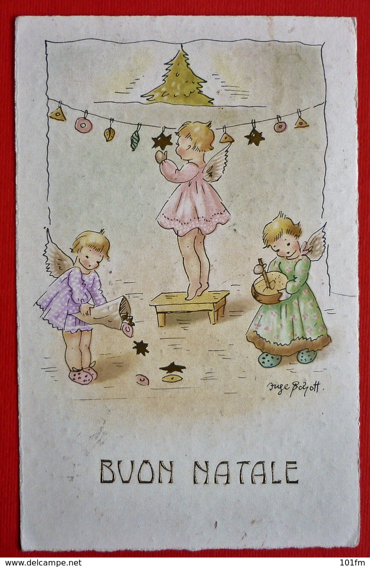 MERRY CHRITMAS - BUON NATALE , ITALIAN EDITION - SIGNED SCHOFF - Andere & Zonder Classificatie