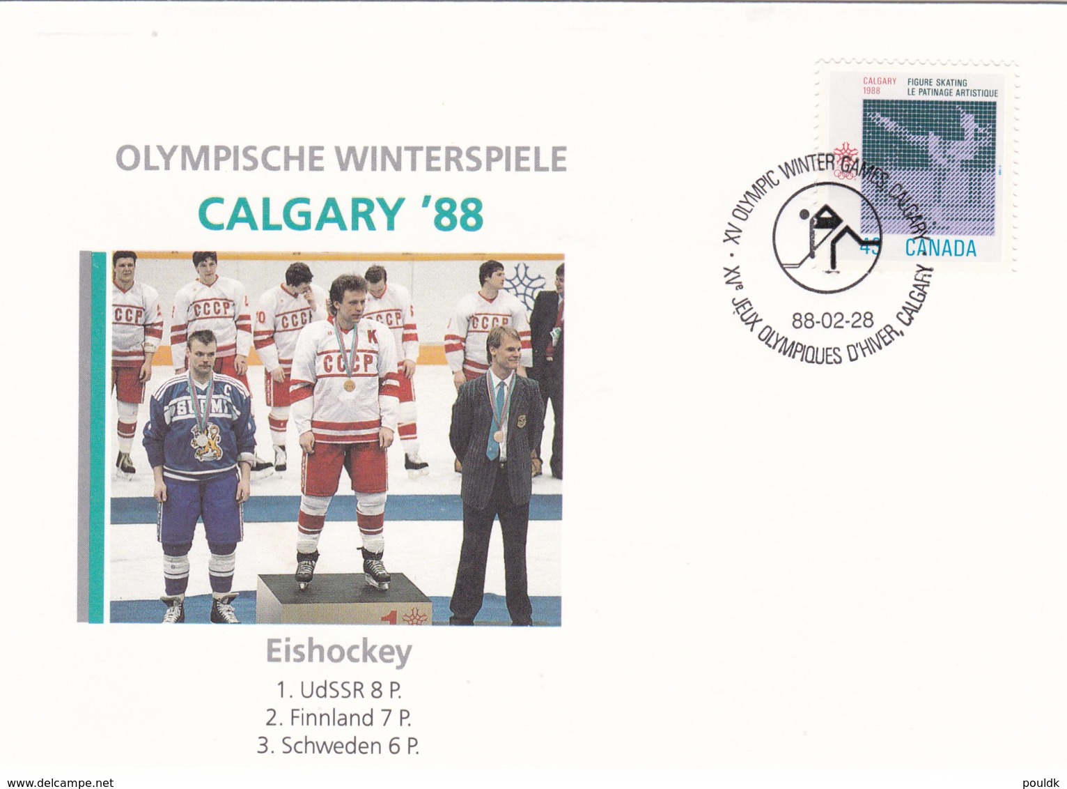 Canada Cover 1988 Calgary Olympic Games - Icehockey (G99-18) - Winter 1988: Calgary