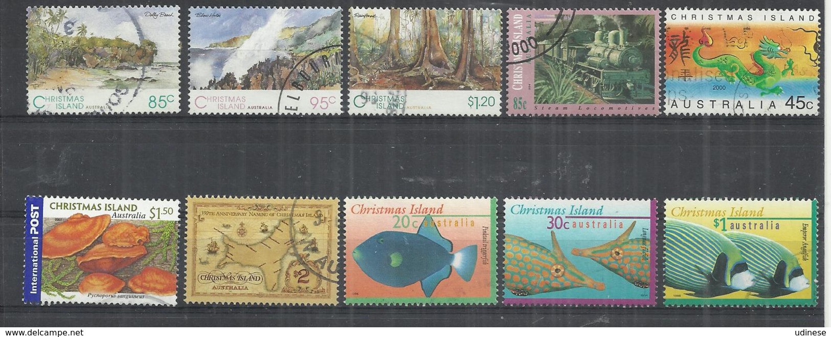 TEN AT A TIME - CHRISTMAS ISLAND - LOT OF 10 FIFFERENT 3 - USED OBLITERE GESTEMPELT USATO - Christmas Island