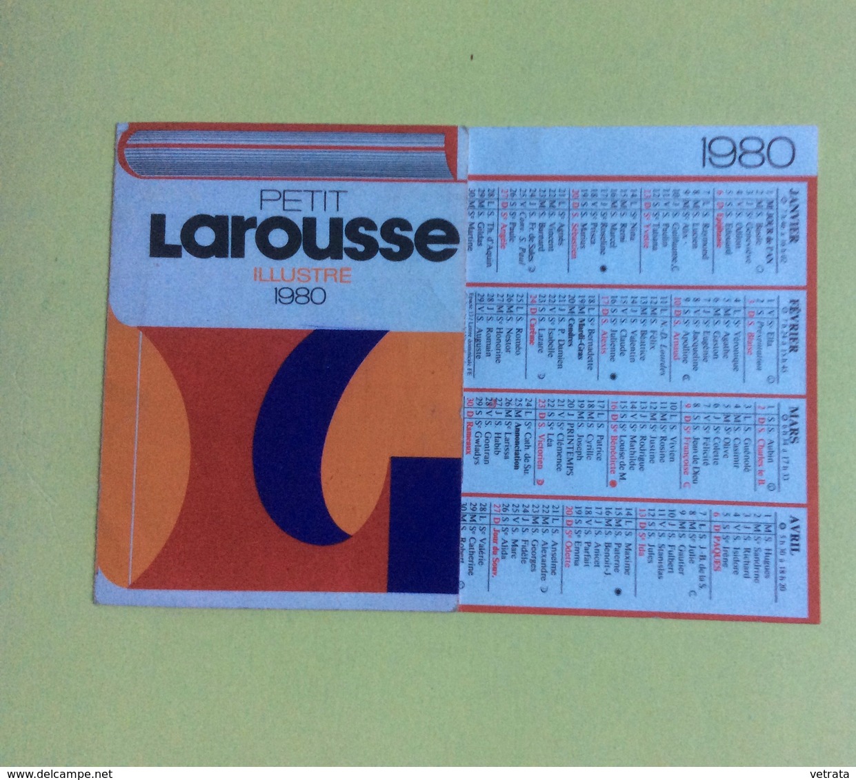 Calendrier Larousse 1980 (18x9 Cm Déplié) - Petit Format : 1971-80