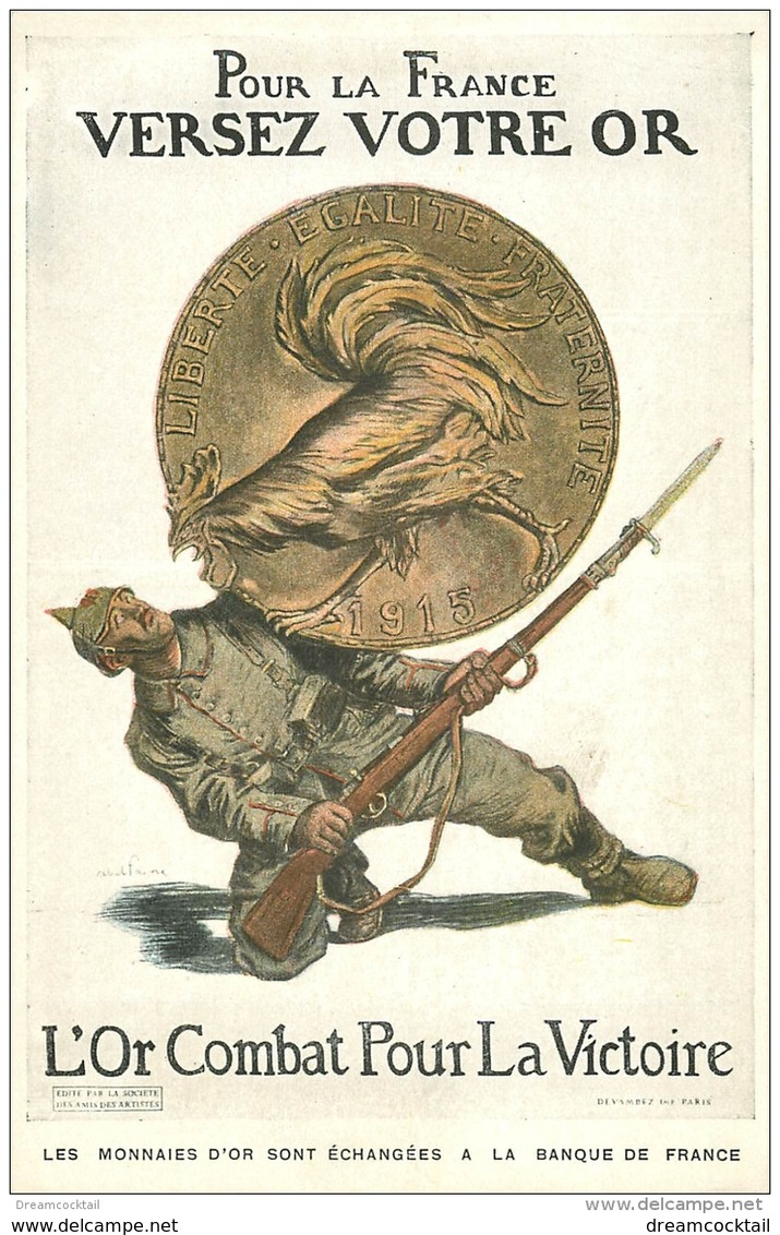 PROPAGANDES. Pour La France Versez Votre Or Pour La Victoire - Guerre 1914-18