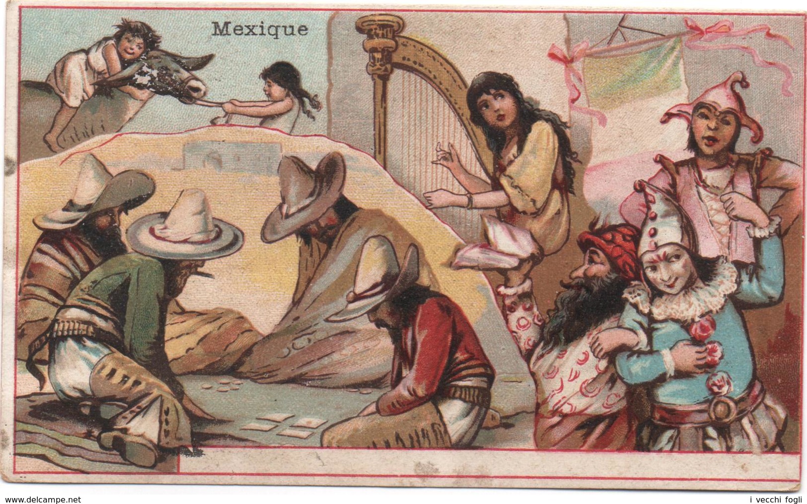 Figurina, Chromo, Victorian Trade Card. Chicoré Concorde. Mexique. Scenette Del Folklore Messicano. Simile A Bognard. - Thé & Café