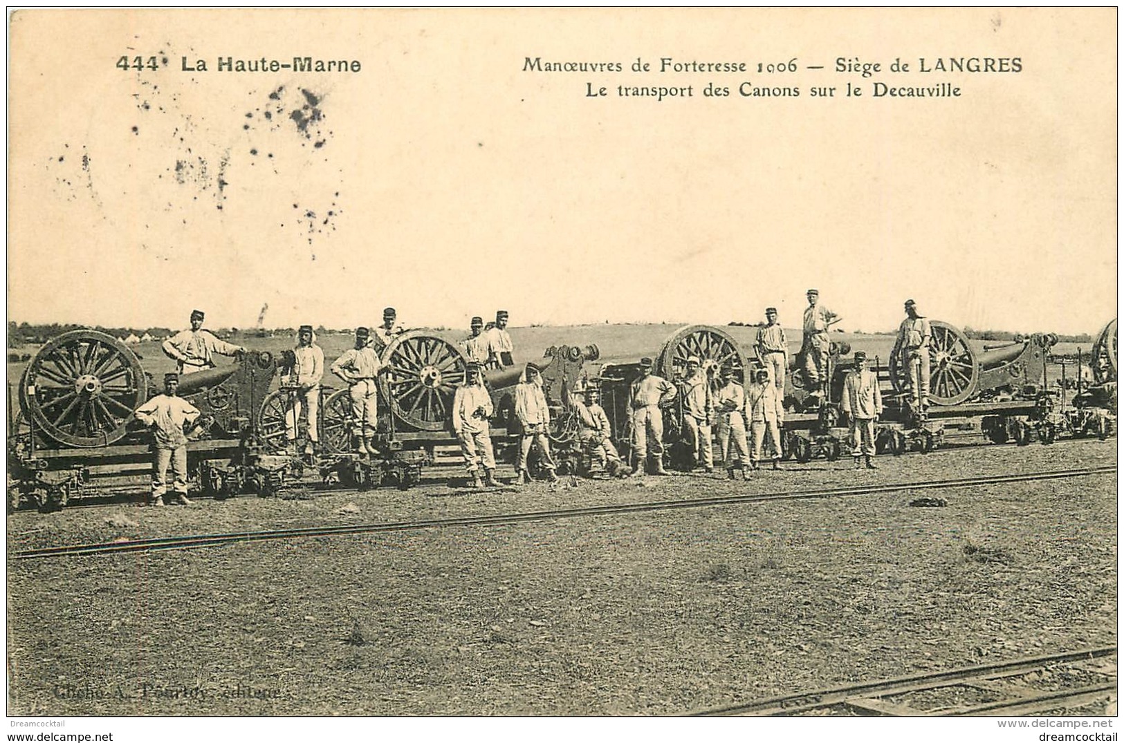 WW GUERRE. Siège De Langres. Le Transport Des Canons Sur Le Decauville 1907 - Guerre 1914-18