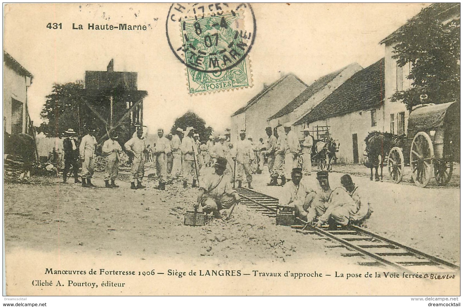 WW GUERRE. Siège De Langres. Pose De La Voie Ferrée 1907 Travaux D'approche - Guerre 1914-18