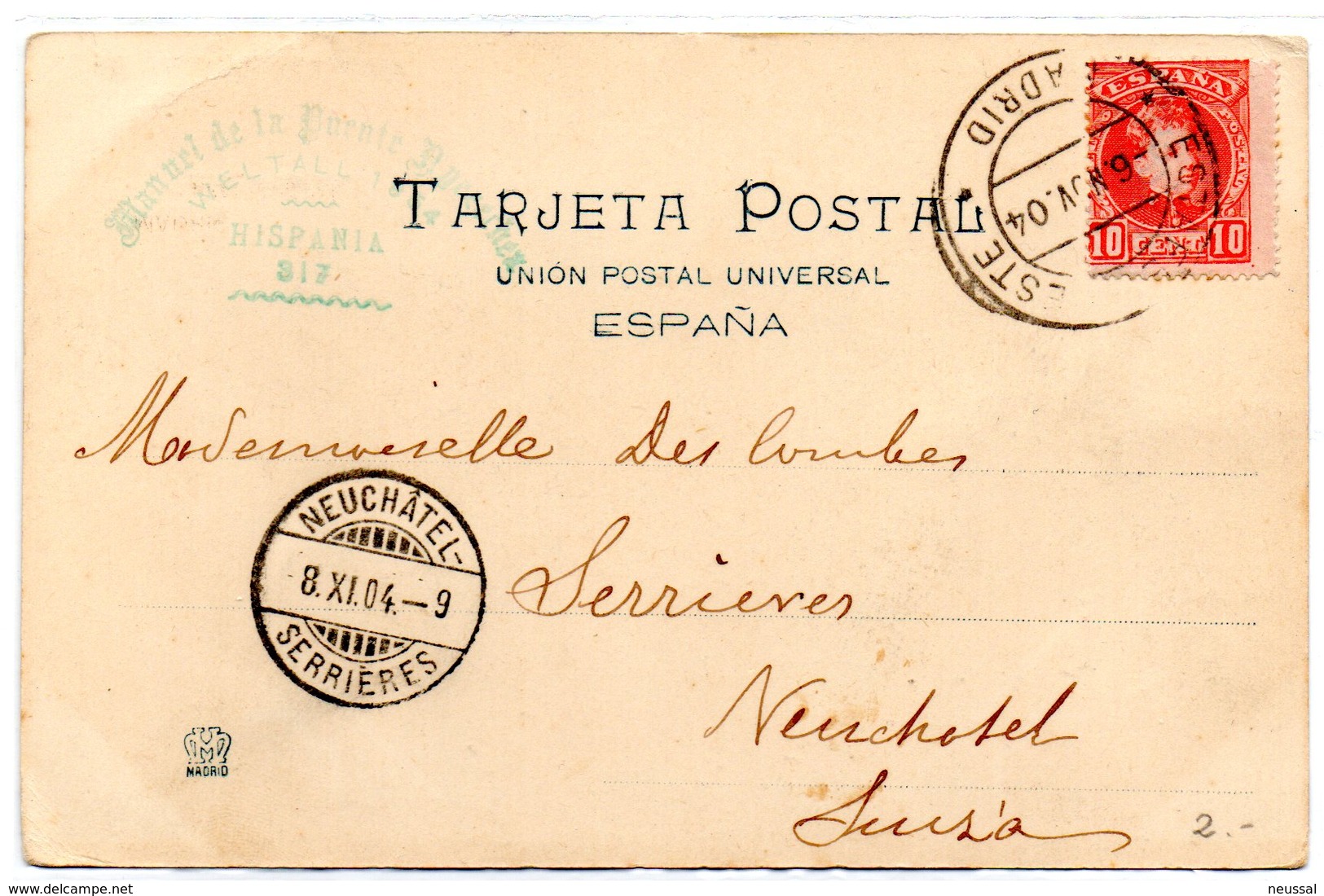 Tarjeta Postal De La Real Armeria  Circulada 1904 Madrid - Madrid