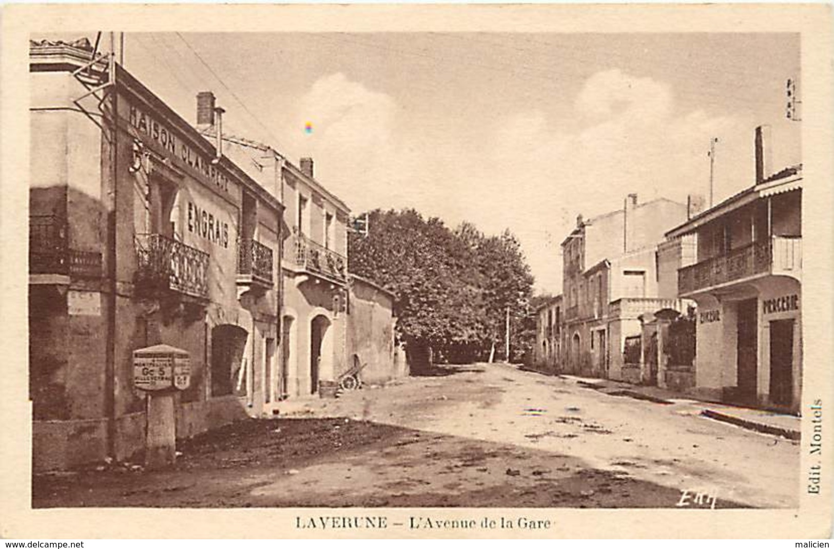 Dpts Div.-ref-AF639- Herault - Laverune - Avenue De La Gare - Maison Claparede - Engrais - Epicerie Mercerie - Magasins - Autres & Non Classés