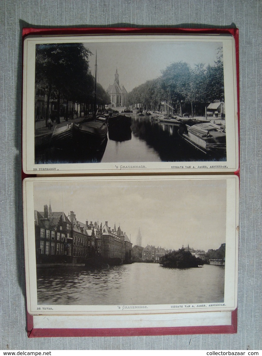 Album Souvenir 12 Photographies Ca1880 "  Souvenir De La Haye  "  Photo Publie Par A. JAGER FOTO Amsterdam Holland - Oud (voor 1900)