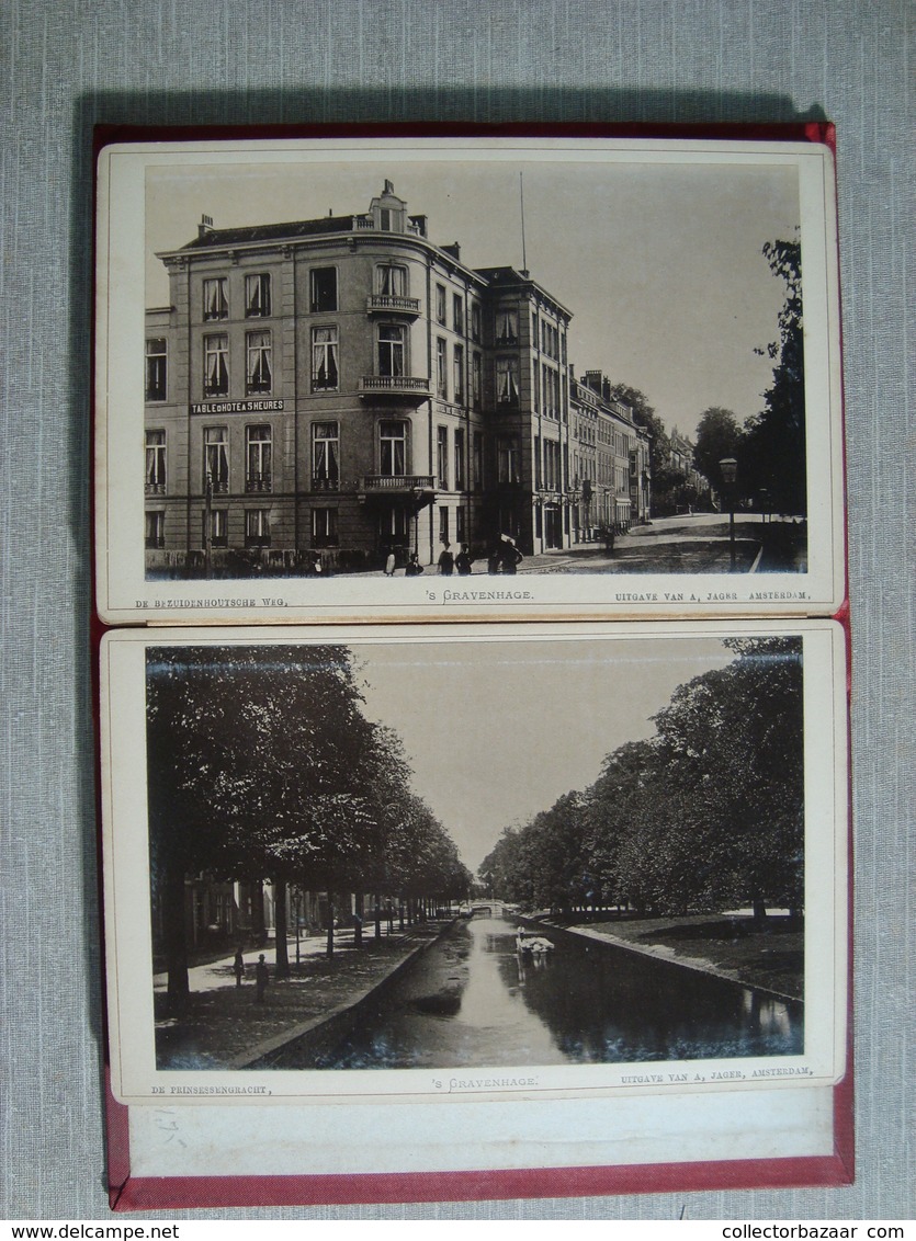 Album Souvenir 12 Photographies Ca1880 "  Souvenir De La Haye  "  Photo Publie Par A. JAGER FOTO Amsterdam Holland - Anciennes (Av. 1900)