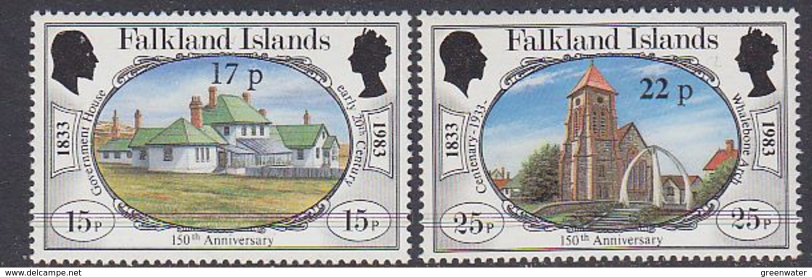 Falkland Islands 1984 Definitive Surcharges 2v ** Mnh (41754B) - Falklandeilanden