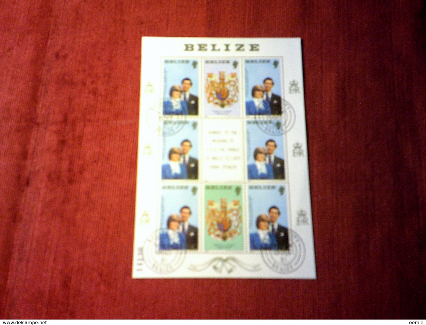 BELIZE  6 BLOC  NUMEROTES  HOMMAGE  THE  PRINCE ET DE LADY DIANA LE 15 10 1981 - Belize (1973-...)