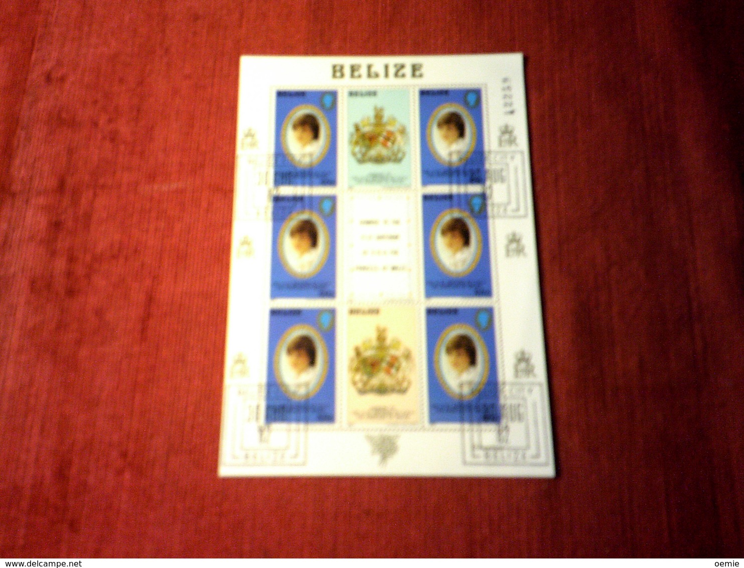 BELIZE  6 BLOC  NUMEROTES  HOMMAGE  THE  PRINCE ET DE LADY DIANA LE 15 10 1981 - Belize (1973-...)