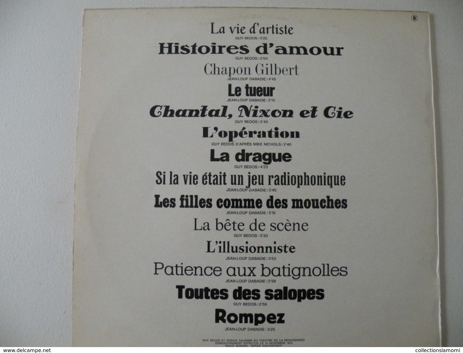 Guy Bedos & Sophie Daumier Au Théâtre De La Renaissance 1973 - (Titres Sur Photos) - Vinyle 33 T LP - Cómica