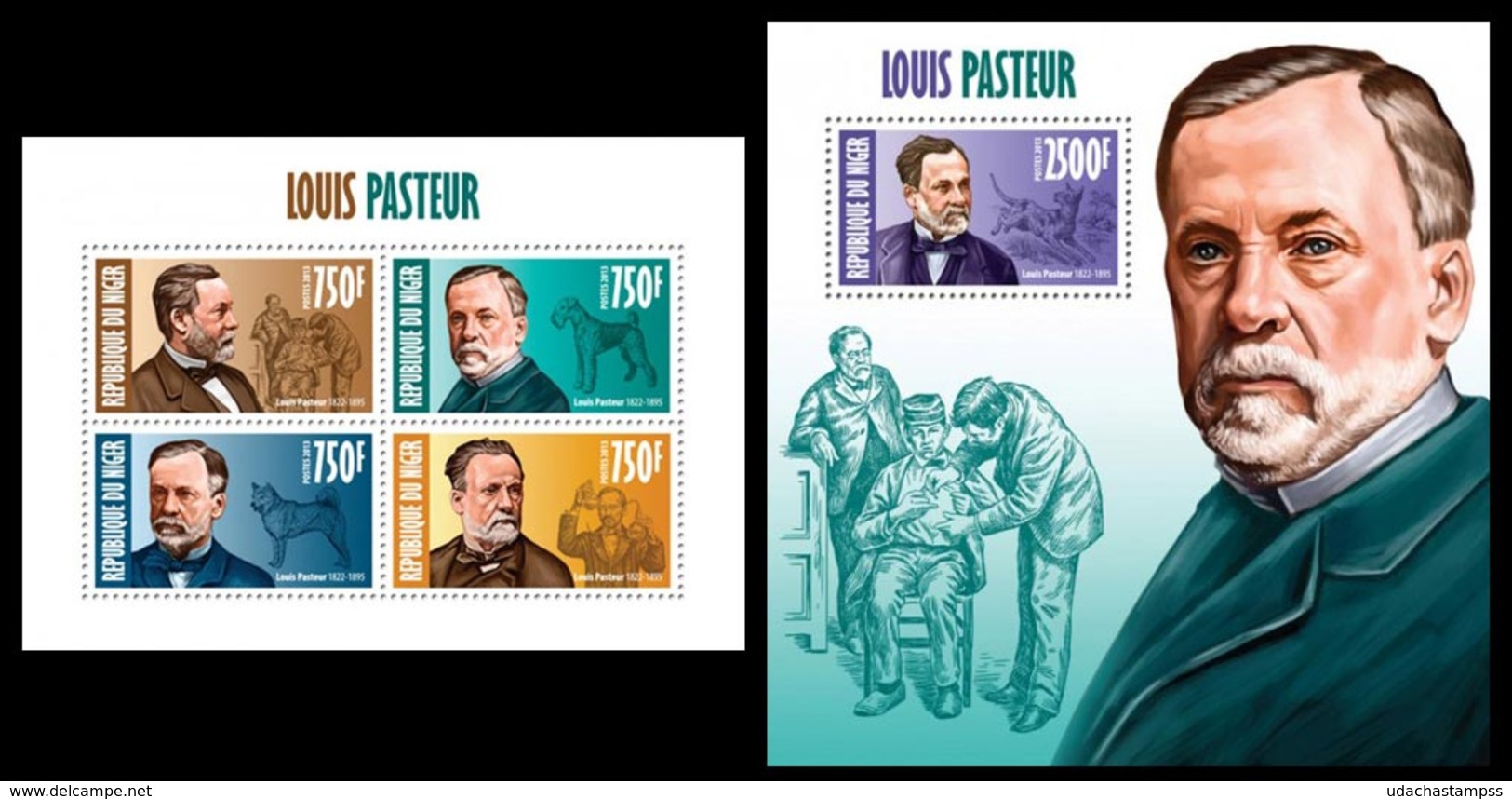 Niger 2013 Louis Pasteur Klb+s/s MNH - Louis Pasteur