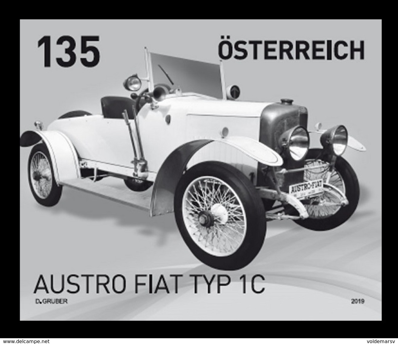 Austria 2019 Mih. 3444 Automobile Austro Fiat Typ 1C (black Proof) MNH ** - Nuovi