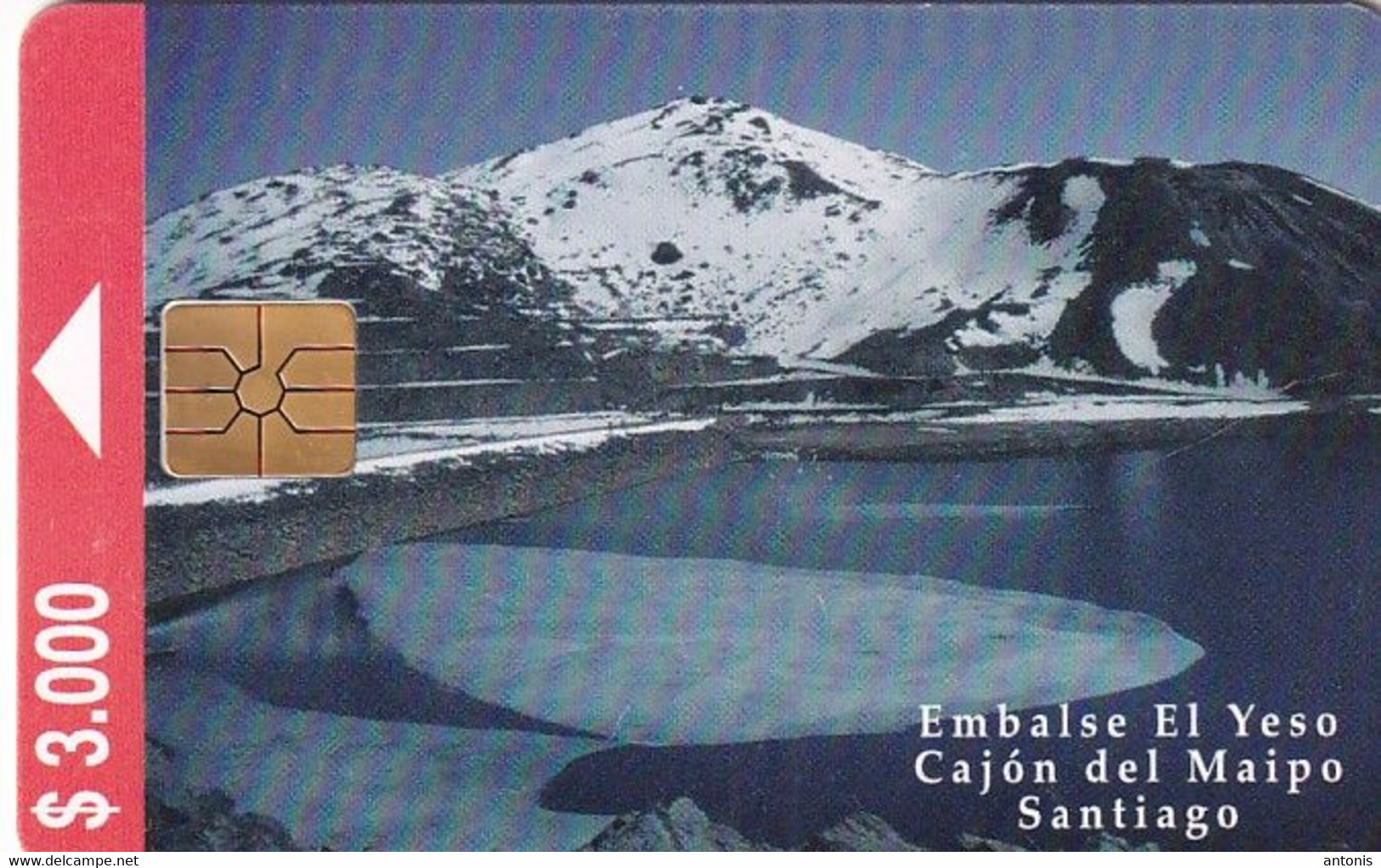 CHILE - Embalse El Yeso, Cajon Del Maipo/Santiago, Chip GEM1.3, Tirage %50000, 06/99, Used - Chile