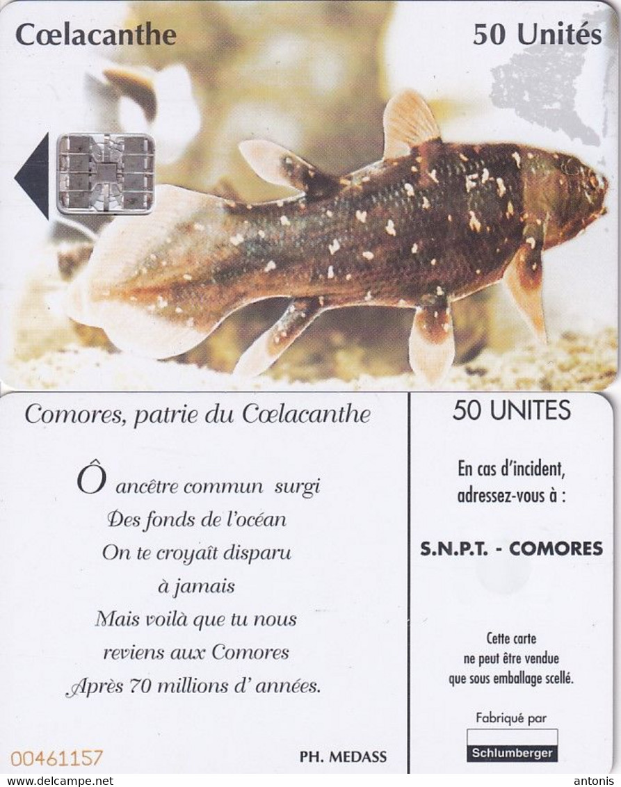 COMOROS ISL. - Fish, Coelacanthe, Red CN, Used - Comore
