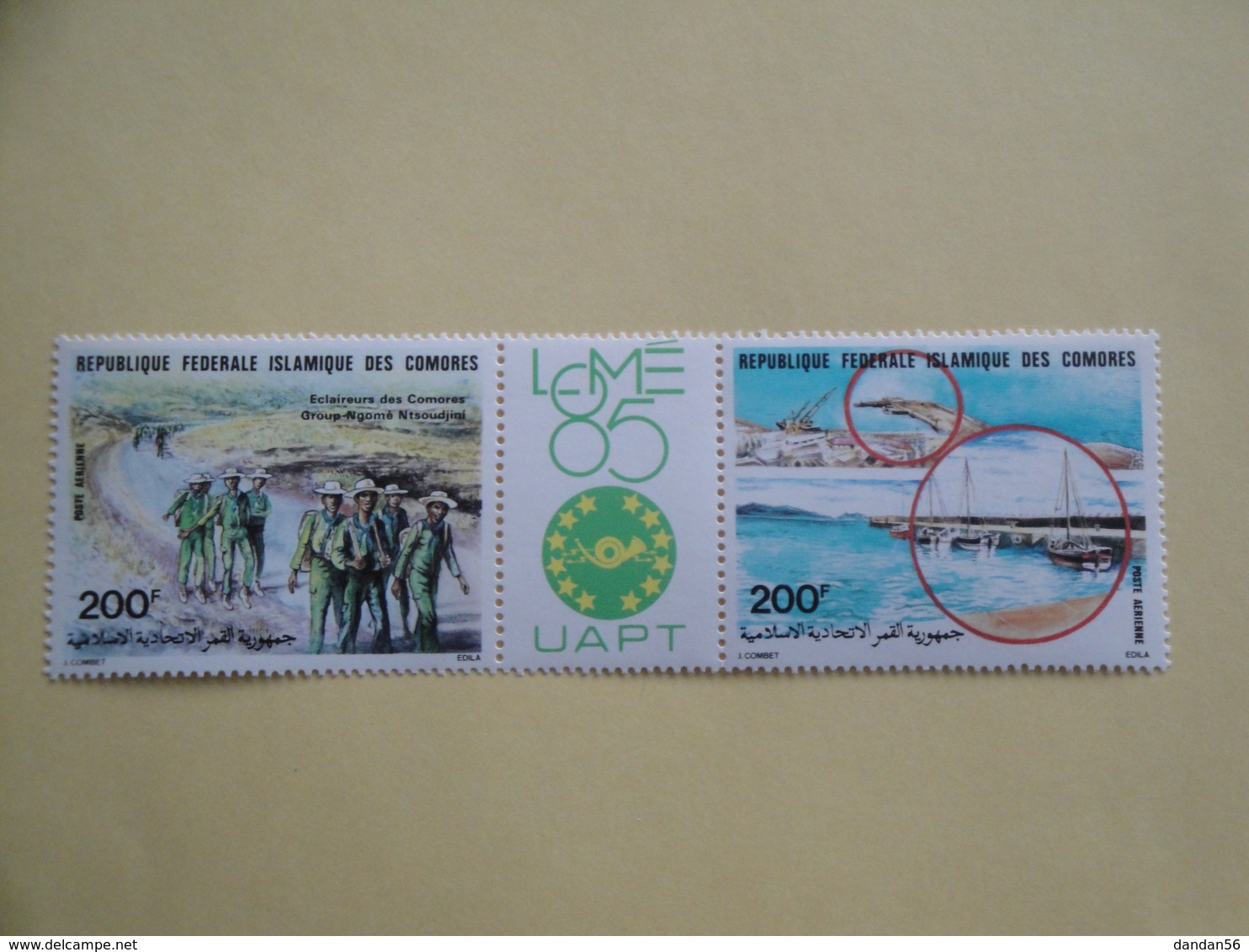 1985 Comores Yv  PA 212A ** MNH Philexafrique Bateaux Ships   Cote 7.00 € Michel 735 / 736 - Comores (1975-...)