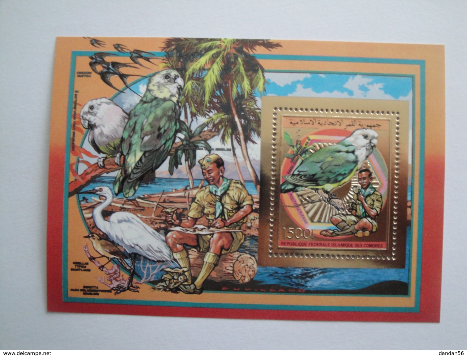 1989 Comores Yv BF  PA 272 ** MNH  Scout  Oiseaux Birds  Cote  18.50 €  Michel B 294 - Comores (1975-...)
