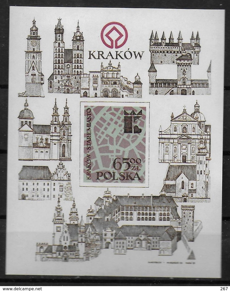 POLOGNE BF 98   * *  NON DENTELE  Cracovie Krakow - Monumentos