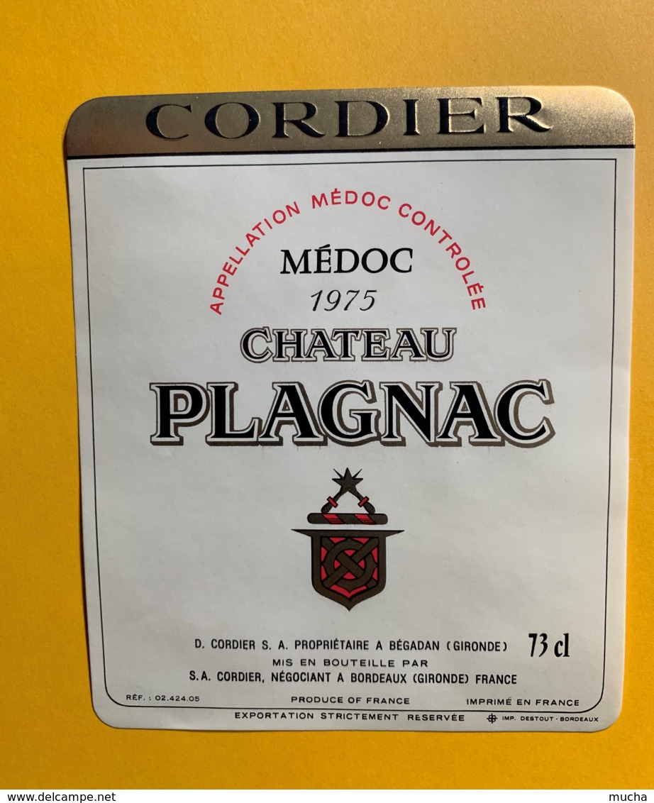 9820 -   Château Plagnac 1975 Médoc Cordier - Bordeaux