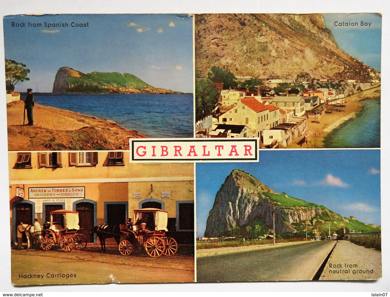 C.P.A. : GIBRALTAR : 4 Views : Andrew Torres Sons Grocery Tobacco, Catalan Bay,... - Gibraltar