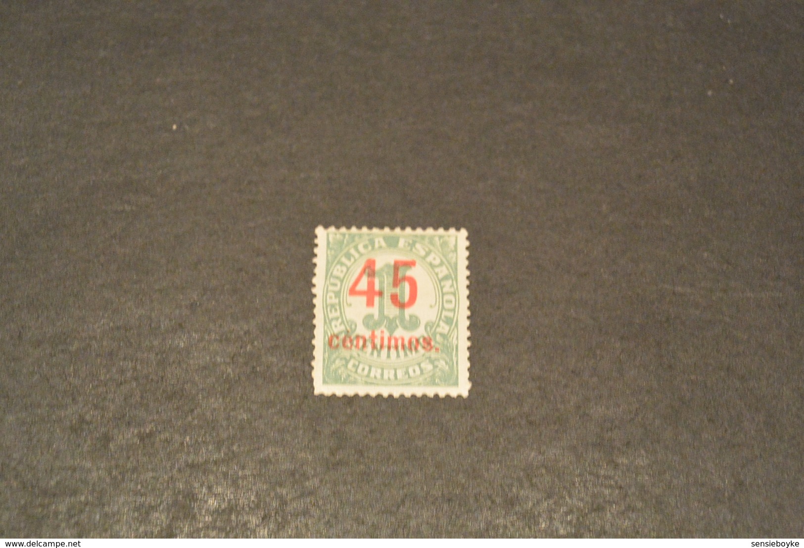 K18623 - Stamp Mint Hinged  Spain 1938 - Red Overpinte Dvalue - 45 Centimos On 1c Green - Nuevos