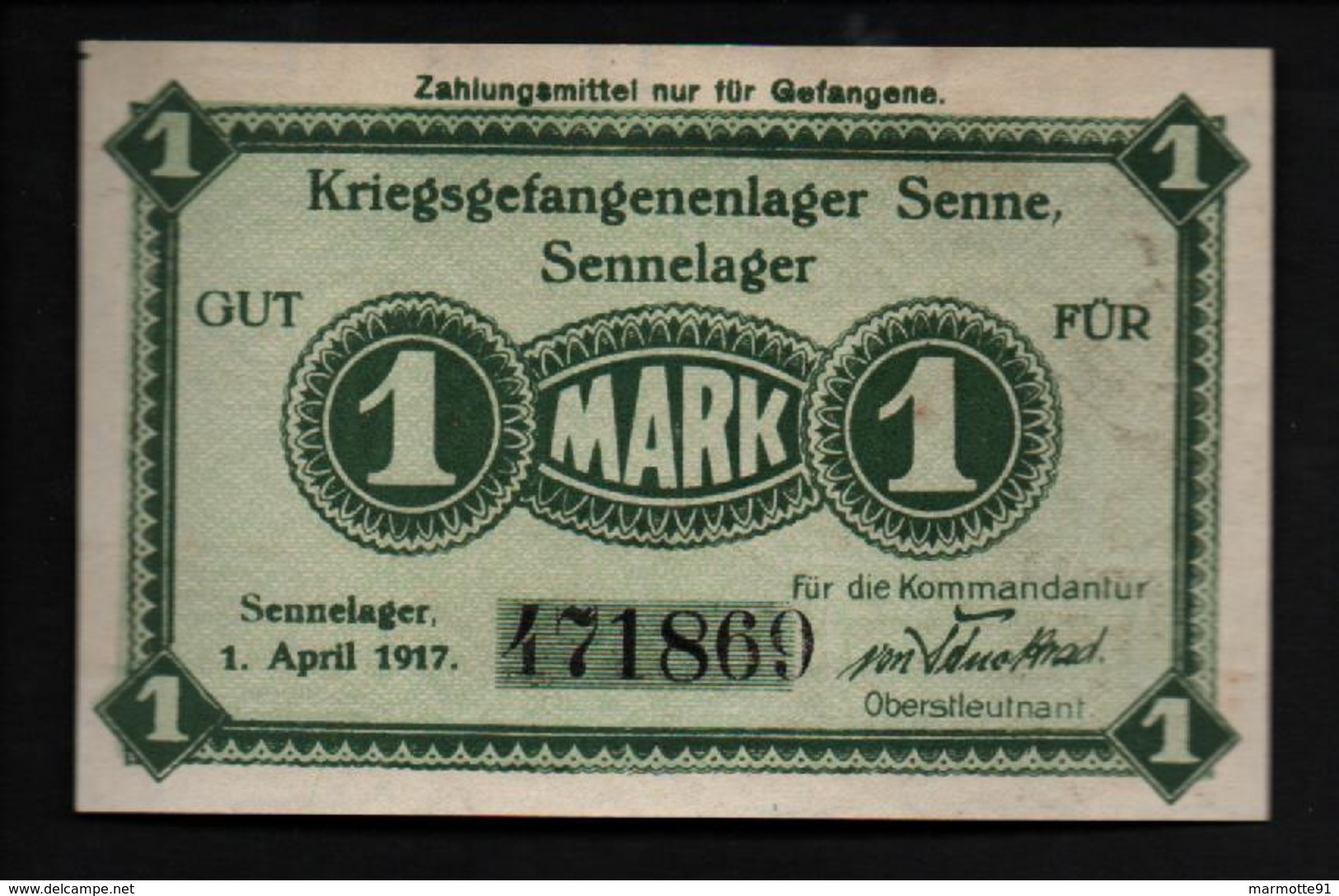 GEFANGENENLAGER GELD LAGERGELD BILLET CAMP SENNE PRISONNIER ALLEMAGNE KG POW GUERRE 1914 1918 - Altri & Non Classificati