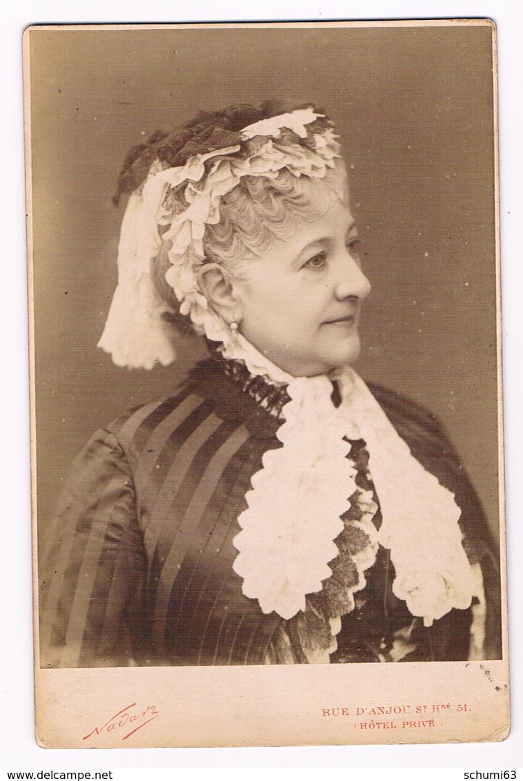 Belle Photo Ancienne - NADAR -  MADELEINE  BROHAN  Artiste -  Actrice  Avant 1900 - 10,5 Cm X 16 Cm - Anciennes (Av. 1900)