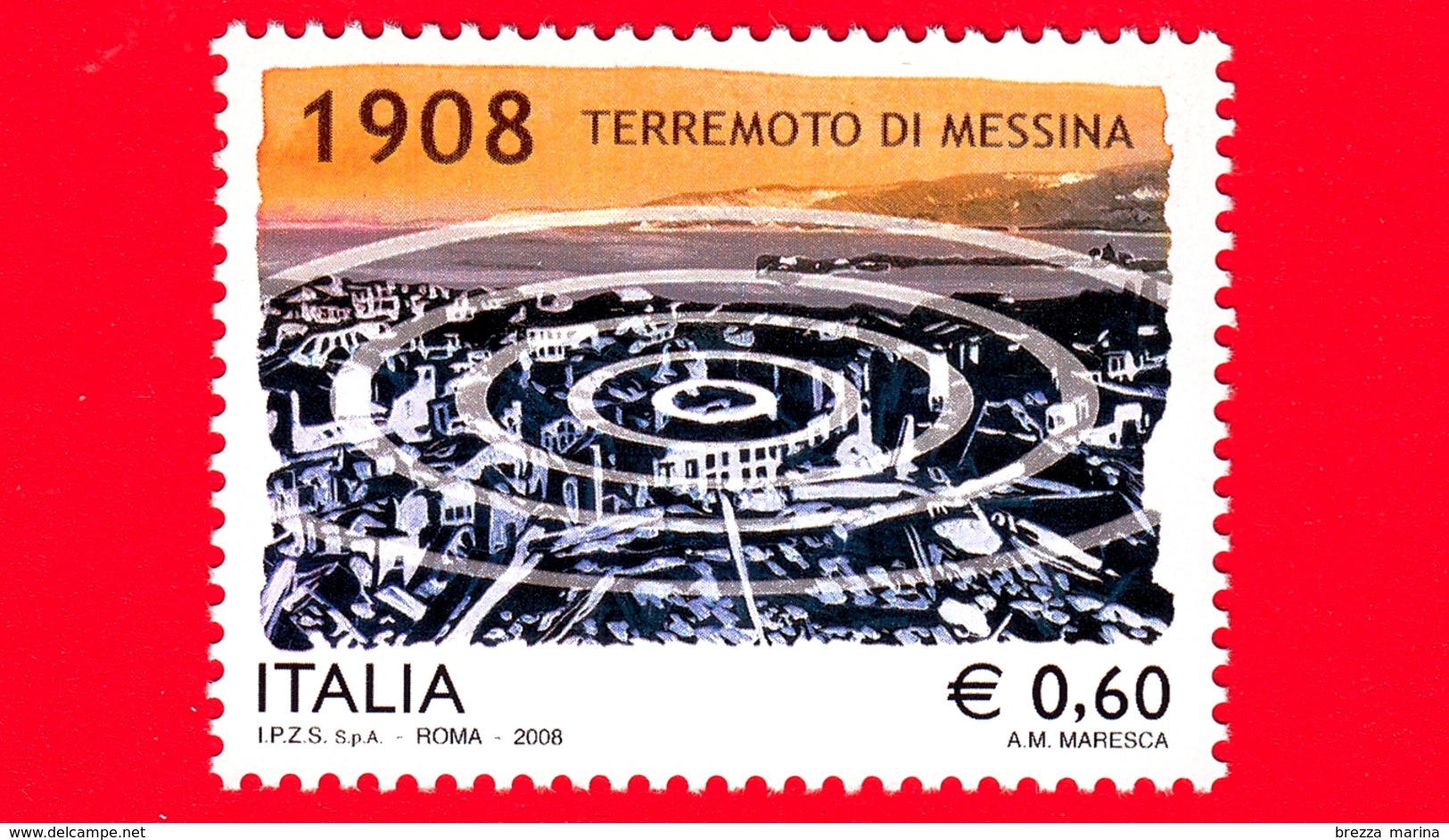 Nuovo - MNH - ITALIA - 2008 - Terremoto Di Messina Del 1908 - 0,60 - Messina E Onde Sismiche - 2001-10: Neufs