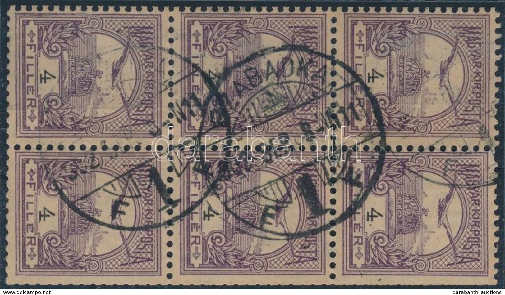 O 1900 Turul 4f Bélyegfüzet Lap Csillag Vízjellel / 4f Booklet Pane With Star In Watermark - Andere & Zonder Classificatie