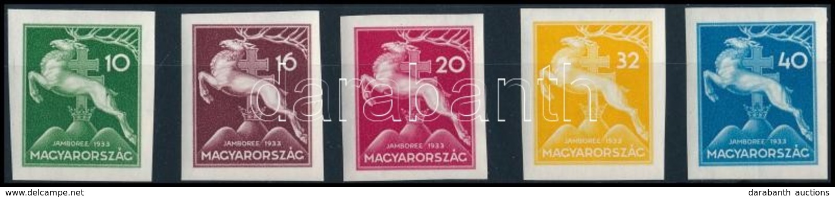 ** 1933 Cserkész Vágott Sor  (40.000) / Mi 511-515 Imperforate Set - Andere & Zonder Classificatie