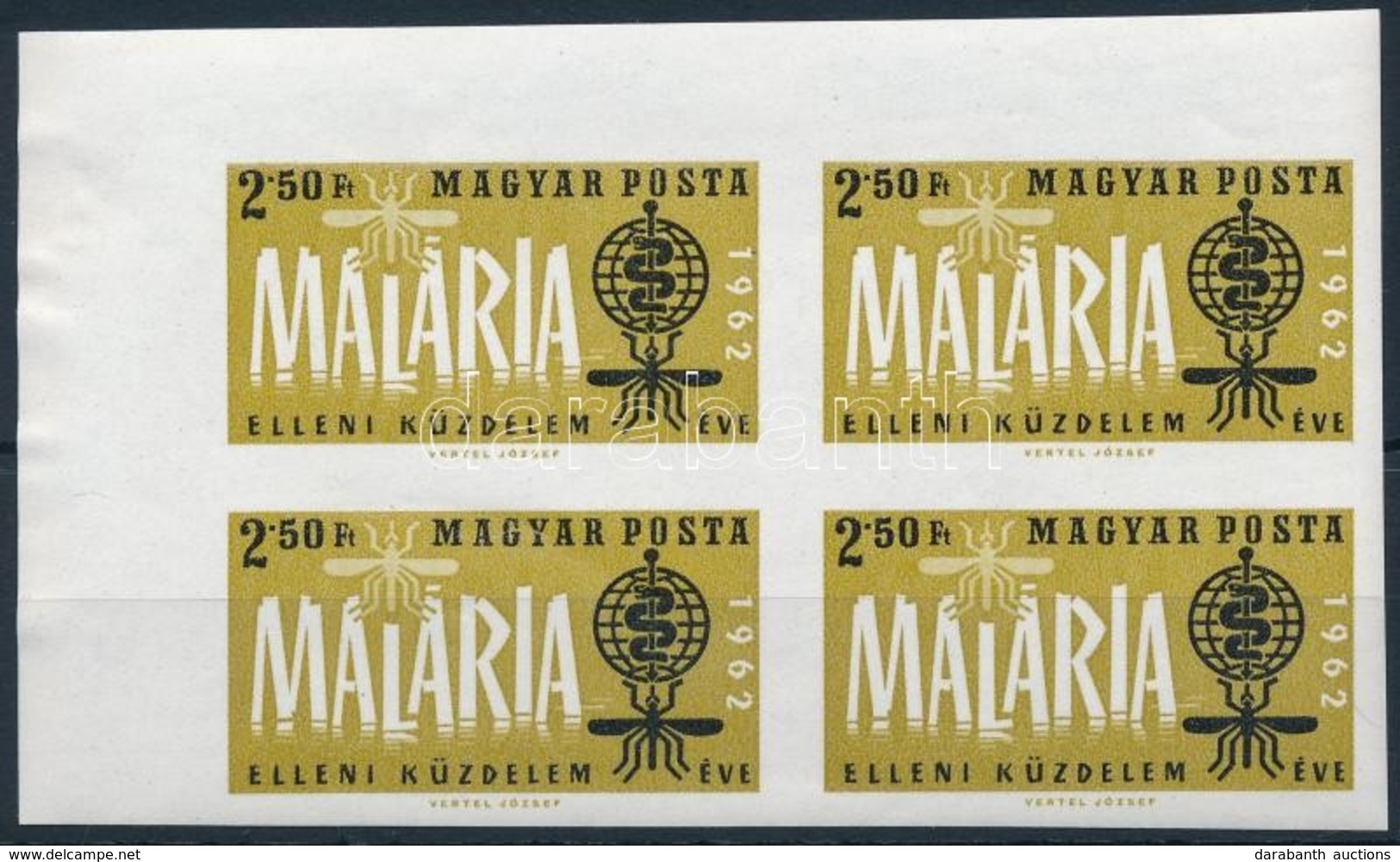 ** 1962 A Malária Elleni Küzdelem éve (I.) ívsarki 4-es Tömb (4.800) - Andere & Zonder Classificatie