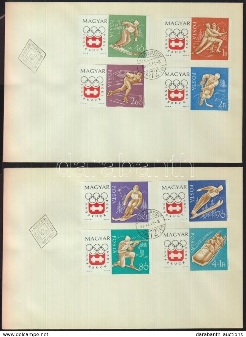 1963 Téli Olimpia (II.)- Innsbruck Vágott Sor 2db FDC-n (3.500) - Andere & Zonder Classificatie