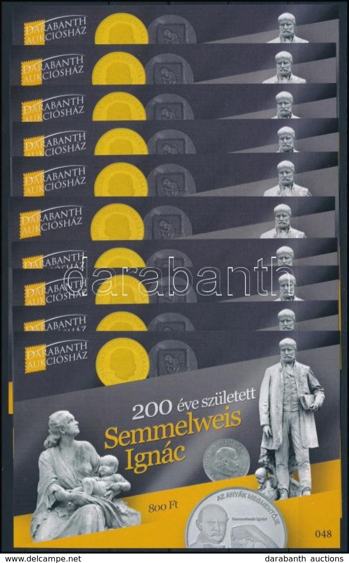 ** 2018 10 Db 200 éve Született Semmelweis Ignác Emlékív (15.000) - Andere & Zonder Classificatie