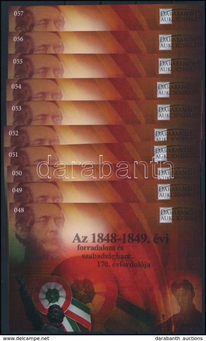 ** 2018 10 Db Az 1848-1849. évi Forradalom és Szabadságharc 170. évfordulója Emlékív (15.000) - Andere & Zonder Classificatie