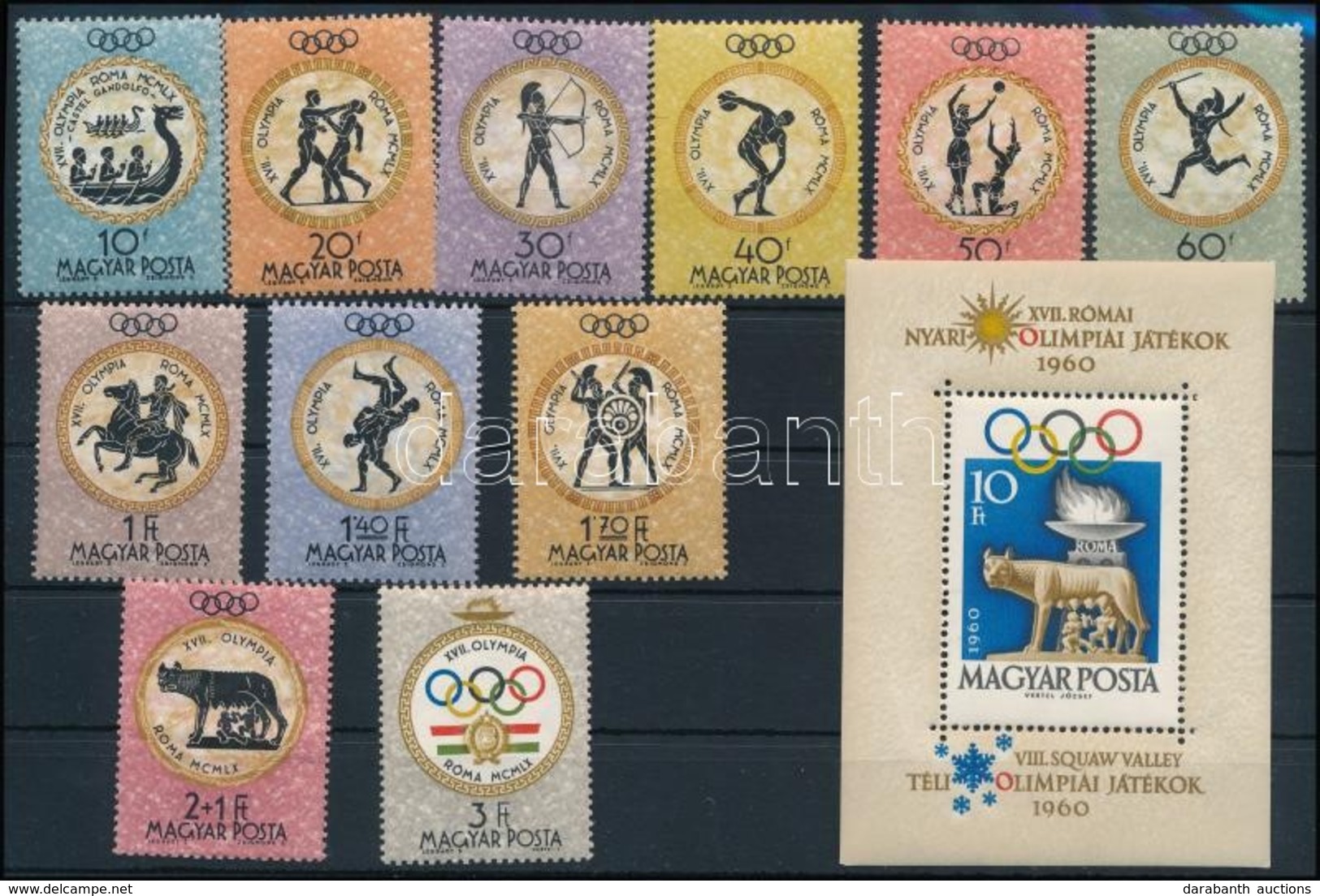 ** O 1960 Olimpia Róma Sor + Blokk + 1972 Labdarúgó EB Blokk + 7 Db Bélyeg - Andere & Zonder Classificatie