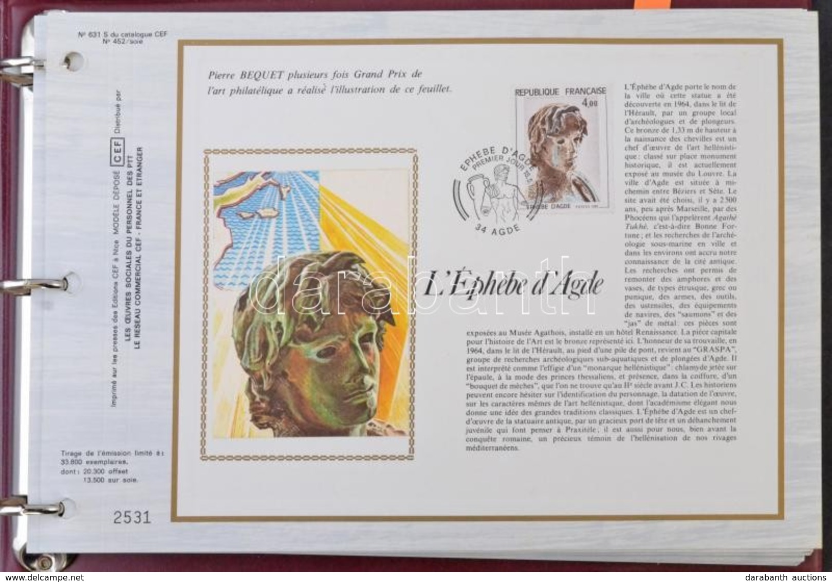 Franciaország Dekoratív Illusztrált Emléklap (CEF) Gyűjtemény 1982-1984 Gyűrűs Borítóban - Andere & Zonder Classificatie