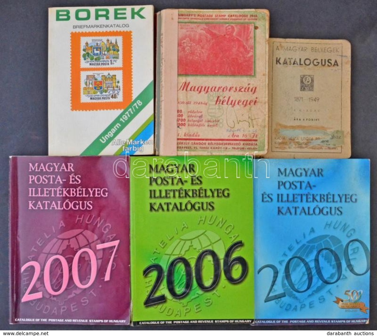 7 Db Magyar Bélyegkatalógus: 1947, 1948, 1952, 2000, 2006, 2007 és Borek 1977-1978 - Andere & Zonder Classificatie