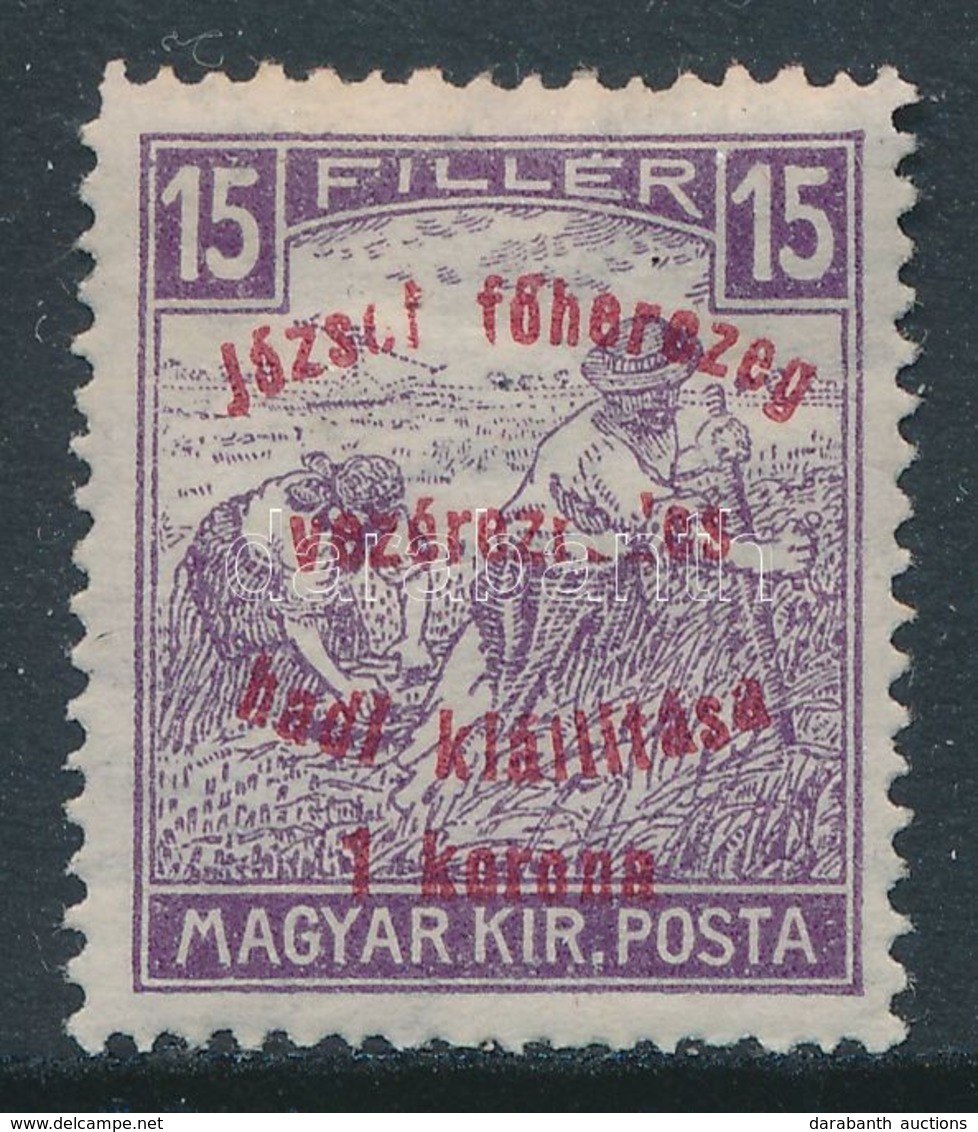 * 1917 Margitsziget 15f Hiányos Felülnyomattal - Andere & Zonder Classificatie