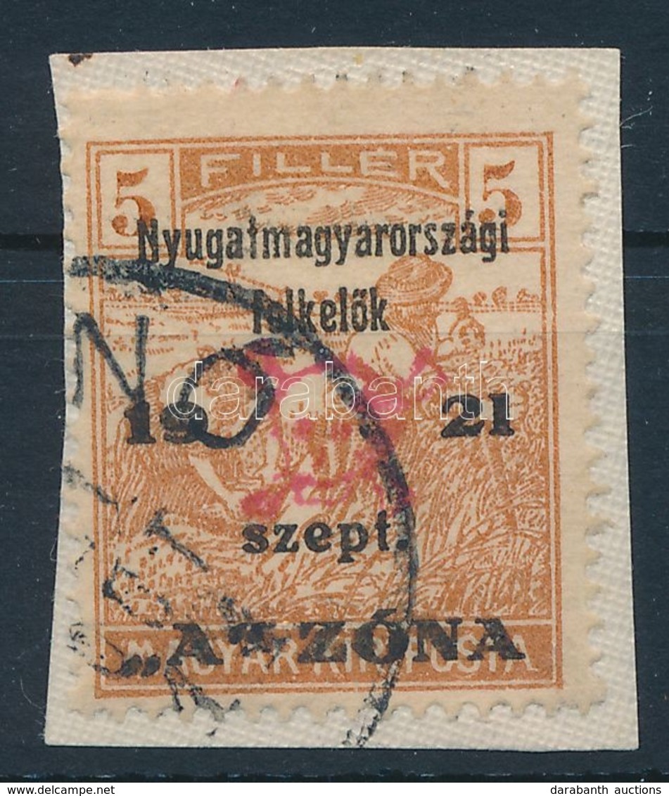Nyugat-Magyarország II 1921 Arató 5f Bodor Vizsgálójellel (9.000) - Other & Unclassified