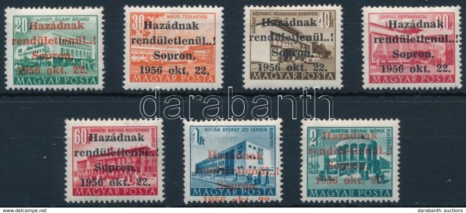 ** 1956 Soproni Felülnyomás, 7 értékes Sor Szép Minőségben (12.000) - Andere & Zonder Classificatie