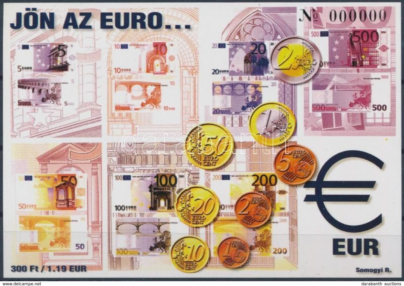 ** 2001/50 Jön Az Euro... Emlékív Nullás Sorszámmal! (csak Néhány Példány Létezik) - Andere & Zonder Classificatie