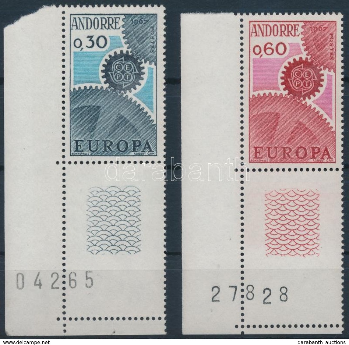 ** 1967 Europa CEPT ívszéli üresmezős Sor Mi 199-200 - Andere & Zonder Classificatie