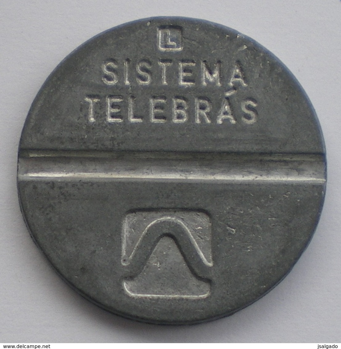 Brasil Telephone Token 1986 LOCAL FONTAMAC F  Small Date  SISTEMA TELEBRAS Logo   L Inside Square - Noodgeld