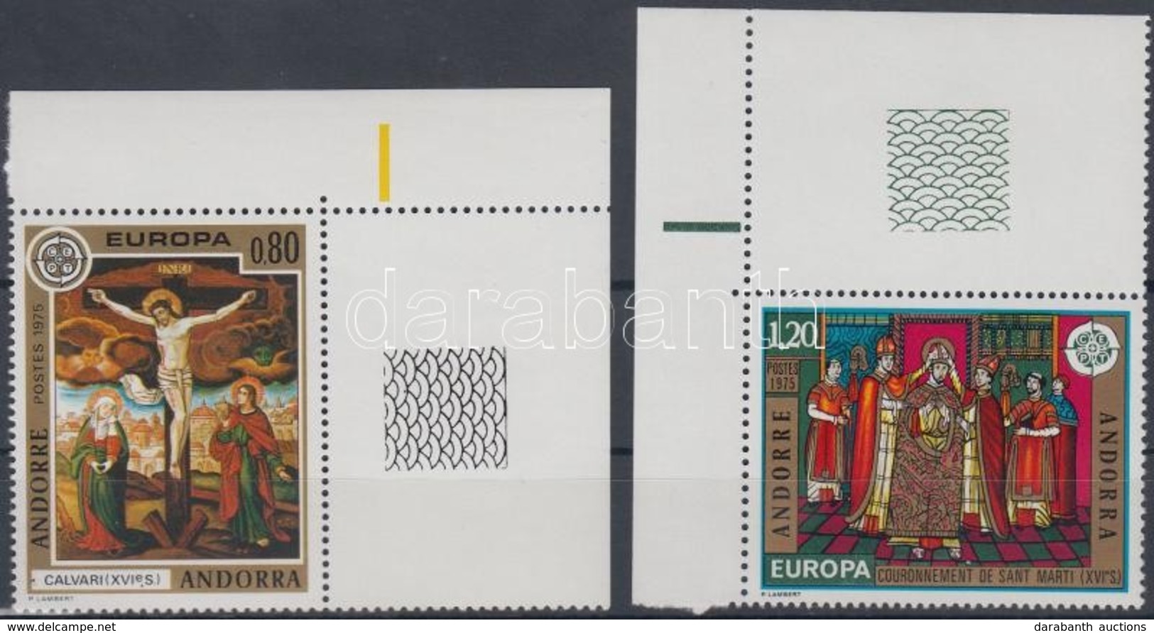 ** 1975 Europa CEPT: Festmény ívsarki Sor Mi 264-265 - Andere & Zonder Classificatie