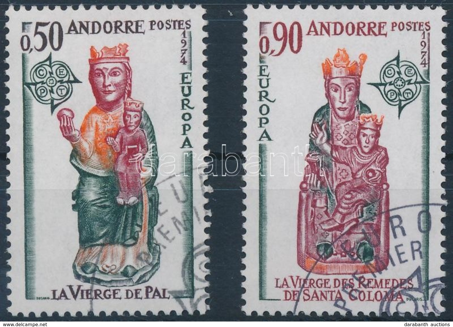 O 1974 Europa CEPT, Szobrok Sor Mi 258-259 - Andere & Zonder Classificatie