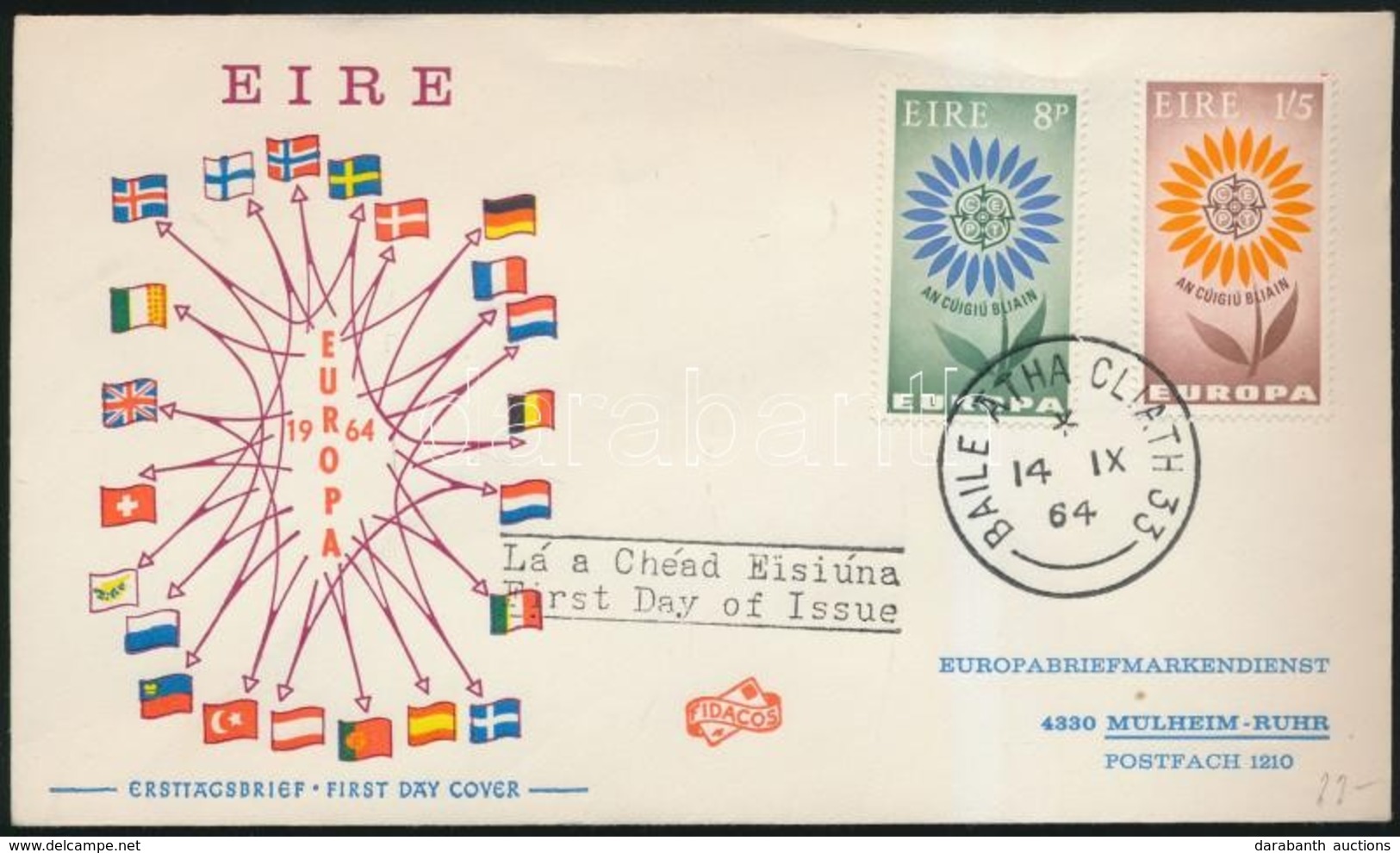 1964 Europa CEPT Sor FDC-n Mi 167-168 - Andere & Zonder Classificatie